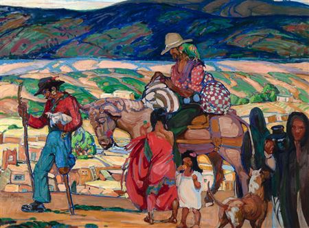 Bernalillo, Rio Grande Valley, New Mexico by Lloyd Moylan - Auction record, sale price, and art valuation. Compare with similar artists and explore comparable artworks.