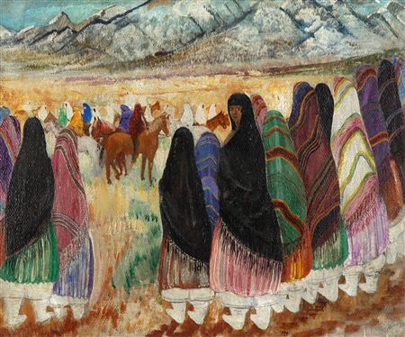 Indian Women Watching Horse Race