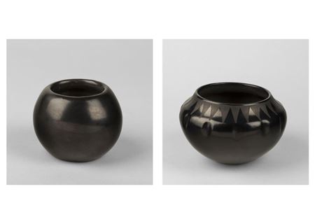 Lot of Two Blackware Pottery Jars