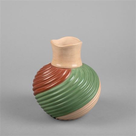 Tri Colored Melon Swirl Pot