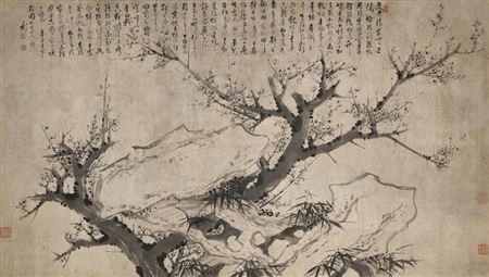 Plum Blossomed and Rocks