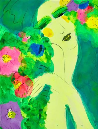Lady with flowers