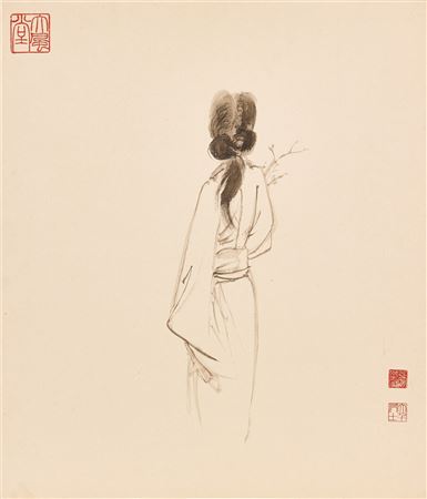 Lady with plum blossom