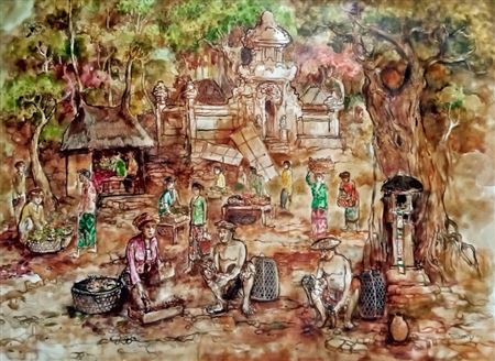 Pasar Di Bali by Arok - Auction record, sale price, and art valuation. Compare with similar artists and explore comparable artworks.