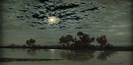 "Moonlight on the Fens" by Gerald Coulson - Auction record, sale price, and art valuation. Compare with similar artists and explore comparable artworks.