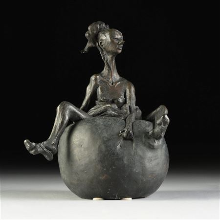 "Semi Nude Woman Riding Balloon," 1995