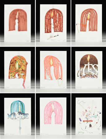 NINE DRAWINGS, "Quicker Flicker Series," 1990 (9)