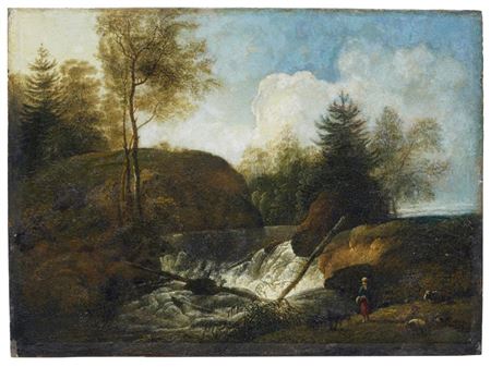 "Landschaft mit Wasserfall, rechts vorn eine Hirtin mit Vieh. Um" by Johan Christian Klengel - Auction record, sale price, and art valuation. Compare with similar artists and explore comparable artworks.