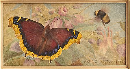 Butterfly and Bee by Bruno Ertz - Auction record, sale price, and art valuation. Compare with similar artists and explore comparable artworks.