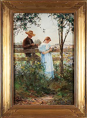 Visit at the Fence by David Walkley - Auction record, sale price, and art valuation. Compare with similar artists and explore comparable artworks.
