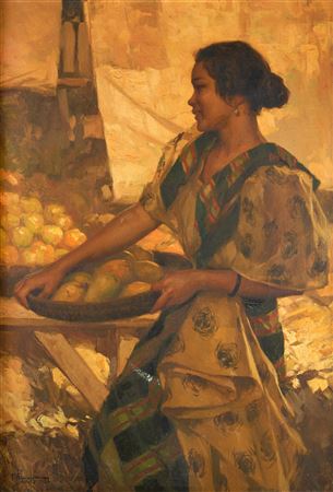 Maiden with Fruit by Fernando Cueto Amorsolo - Auction record, sale price, and art valuation. Compare with similar artists and explore comparable artworks.