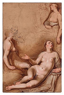 Studies of a Reclining Woman and Two Seated Couples by Cornelis Cornelisz van Haarlem - Auction record, sale price, and art valuation. Compare with similar artists and explore comparable artworks.
