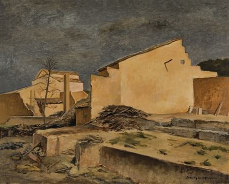 Sample artwork by Sidney Laufman (1891 - 1985), known for abstraction, landscape, still life and figure painting - View similar artists and auction records