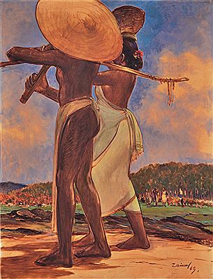 Untitled (Couple) by Zainul Abedin - Auction record, sale price, and art valuation. Compare with similar artists and explore comparable artworks.
