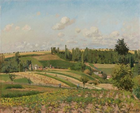 Paysage aux Pâtis, Pontoise, la moisson