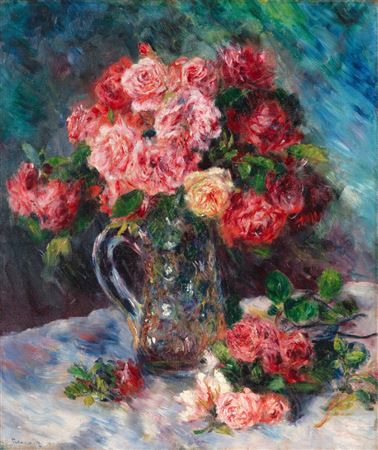 Roses dans un vase de cristal
