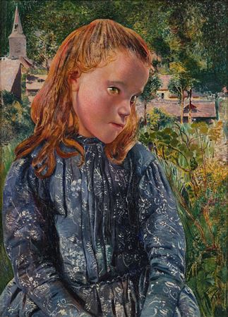 Young Ardennaise Girl in a Blue Dress