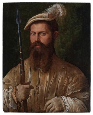 Portrait of Man Holding a Lance