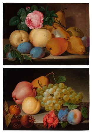 Still Lifes with Various Fruits on Stone Ledges, A Pair by Johann Nepomuk Mayrhofer - Auction record, sale price, and art valuation. Compare with similar artists and explore comparable artworks.