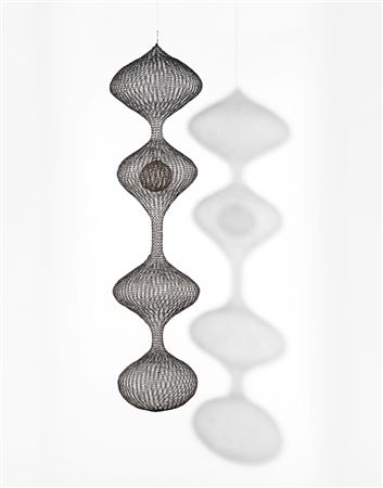 Untitled (S.467, Hanging Four-Lobed Continuous Form with a Sphere in the Second Lobe)