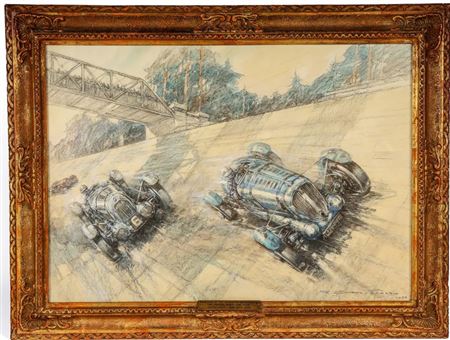 1939 Brooklands Whitsun Meeting Painting