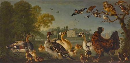 A fowl piece with Alexander Pope’s villa at Twickenham in the distance