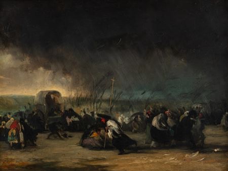 Procession under the storm by Eugenio Lucas Y Padilla - Auction record, sale price, and art valuation. Compare with similar artists and explore comparable artworks.