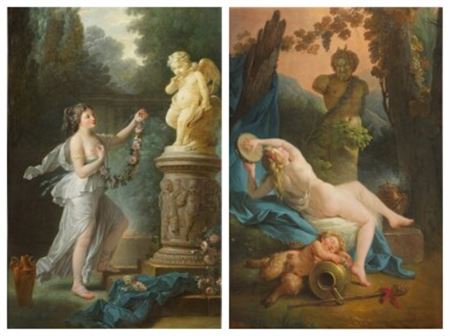 The Offering to Love / A Bacchante playing the Tambourine before a statue of Pan