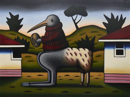 Kengarewe with Football, 2008 by Chris O'Doherty - Auction record, sale price, and art valuation. Compare with similar artists and explore comparable artworks.