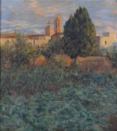 Landscape with a bell tower