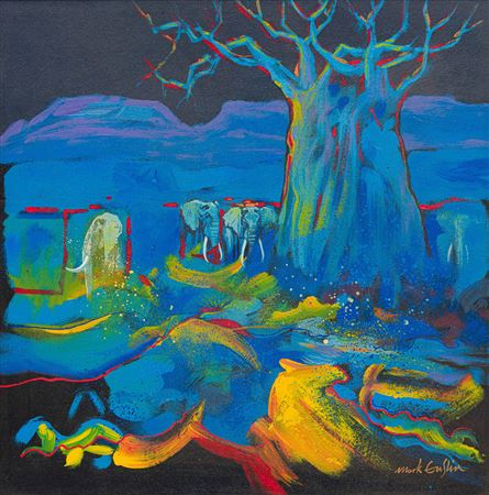 Baobab with Elephants