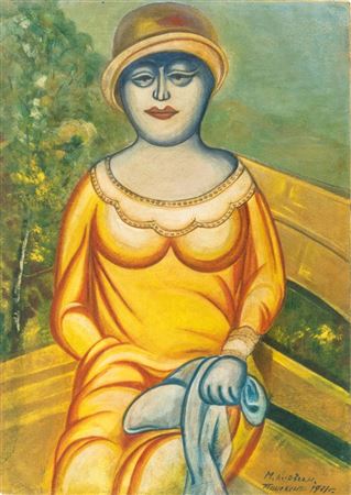 Blue Woman by Mikhail Ivanovitch Kourzine - Auction record, sale price, and art valuation. Compare with similar artists and explore comparable artworks.