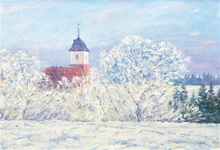Worpswede Church in Snow. 1906
