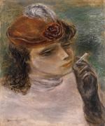 Woman in a Hat with a Feather