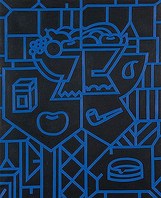 Black and blue still life.