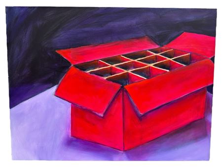 Red Box On Violet