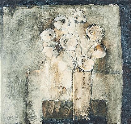 Still life of poppies in a vase