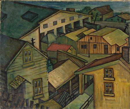 Untitled, (Houses and Railyard)
