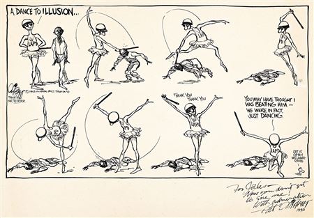 "A Dance to Illusion..." Cartoon for the Universal Press Syndicate, 1993