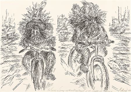 Creatures on bicycles