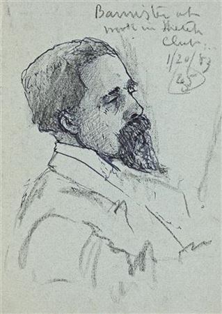 Edward M. Bannister at Work in Sketch Club by Charles Walter Stetson - Auction record, sale price, and art valuation. Compare with similar artists and explore comparable artworks.
