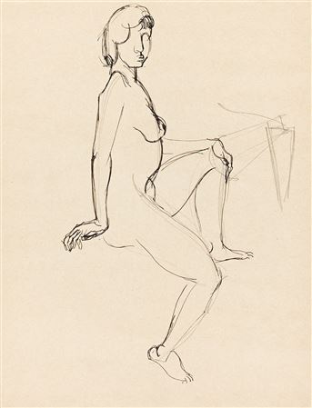 Untitled (Seated Female Nude)