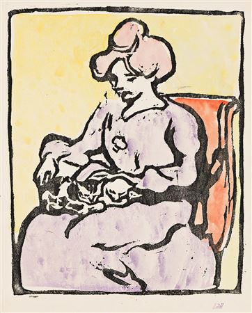 La femme assise aux chats (Madame Valtat).