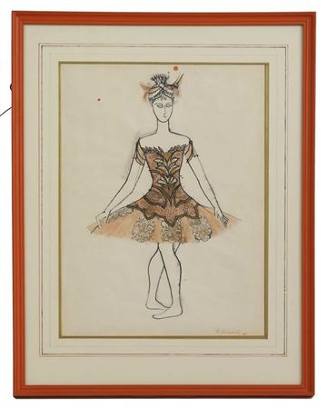The Sleeping Beauty, costume design for Galina Panova as Aurora, Act I, 1975