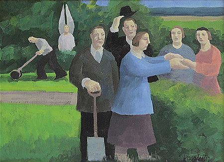 Sample artwork by Karolina Larusdottir (1944 - 2019), known for human genre painting - View similar artists and auction records