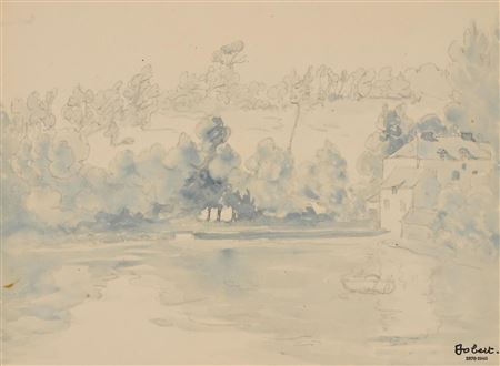 Boat and house, riverside