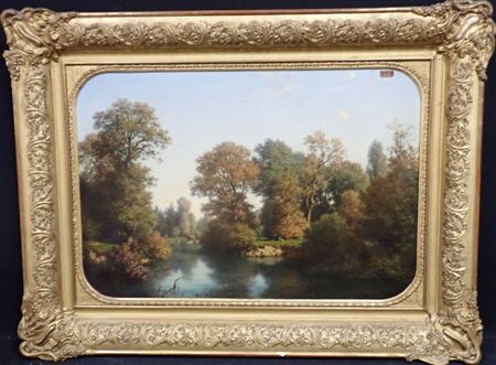 Landscape on the banks of the Seine animated with figures by Hector Pron - Auction record, sale price, and art valuation. Compare with similar artists and explore comparable artworks.