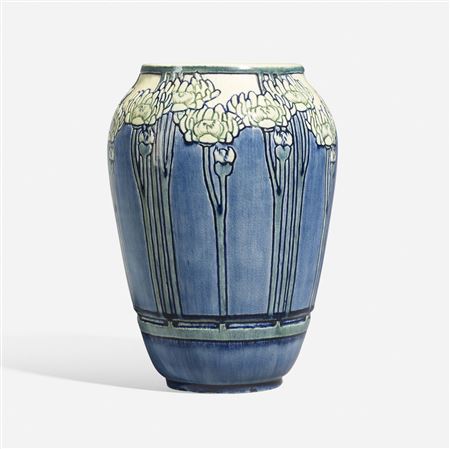 Early vase with stylized chrysanthemums