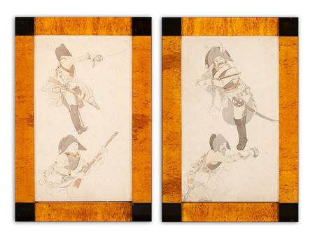 A pair of artworks from the period of Napoleon's military campaign