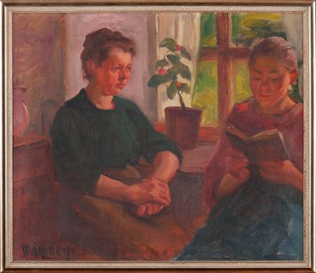 Women Reading a Book by the Window
